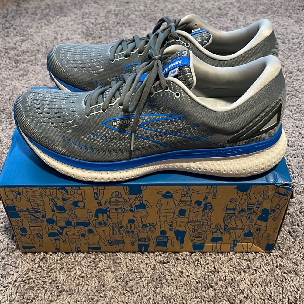 Men’s Brooks Glycerin 19 Gray Blue 13 Wide-Used